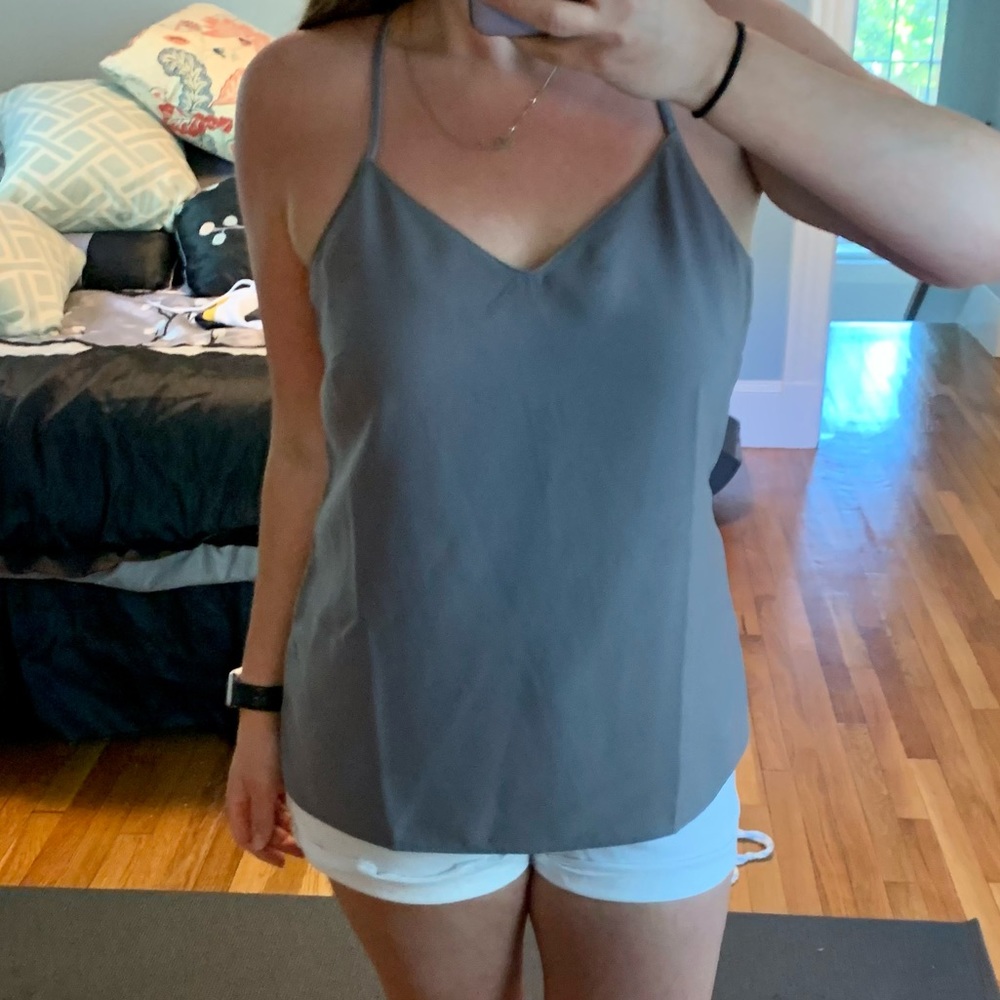 Grey racer back tank